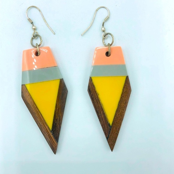Boho Mixed Material Earrings - Picture 1 of 3